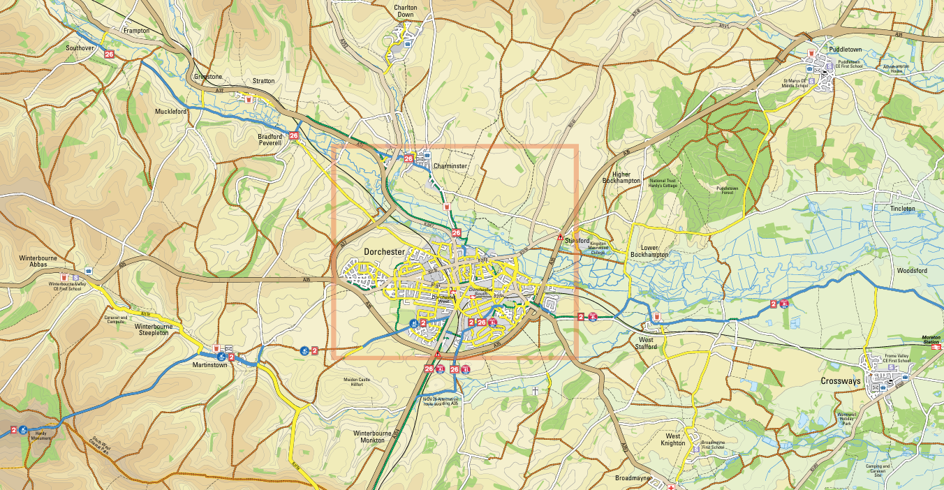 Dorchester & Surrounding Villages Walking & Cycling Map